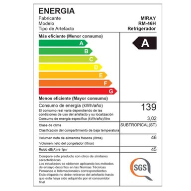 MINIBAR MIRAY RM-46H 46 LITROS GRIS - 5