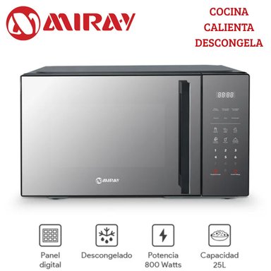 MICROONDAS MIRAY HMM-255N 25 LITROS PANEL DIGITAL FUNCIÓN DE DESCONGELADO
