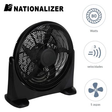 VENTILADOR DE PISO NATIONALIZER 20' KYT50 NEGRO CON 3 VELOCIDADES