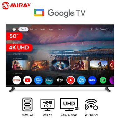 TELEVISOR MIRAY MK50 E2000GBT GOOGLE TV LED 4K UHD 50'