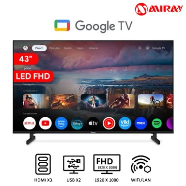 TELEVISOR MIRAY MS43 E2000GBT GOOGLE TV LED FHD 43'
