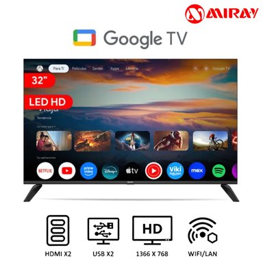 TELEVISOR MIRAY MS32 E2000GBT GOOGLE TV LED HD 32'