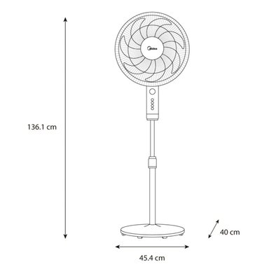VENTILADOR MIDEA MFA 164MB CON TEMPORIZADOR 120 MIN 16 PULG, 7 ASPAS - 6