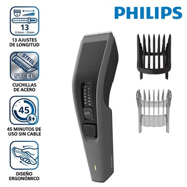 CORTADORA DE PELO Y BARBA PHILIPS HC 3525 CON 13 AJUSTES DE LONGITUD DE 0,5 MM A 23 MM