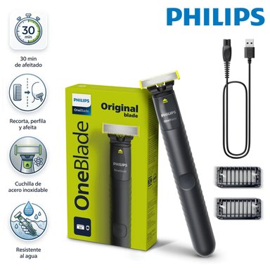 AFEITADORA DE BARBA PHILIPS QP1424 ONE BLADE RECORTA, PERFILA Y AFEITA