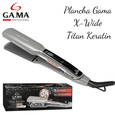 PLANCHA ALISADORA GAMA XWIDE TITAN MICRO GLITT TITAN KERATIN XWIDE DIG