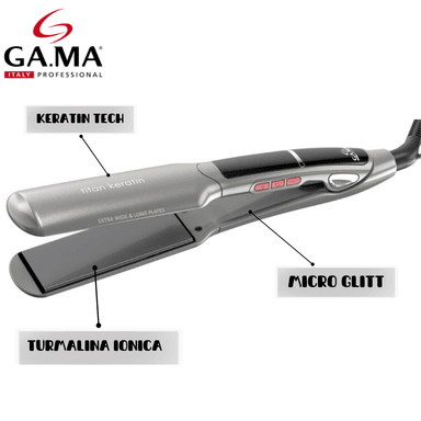 PLANCHA ALISADORA GAMA XWIDE TITAN MICRO GLITT TITAN KERATIN XWIDE DIG - 5