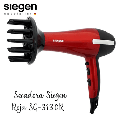 SECADORA CABELLO SIEGEN SG-3130 PROFESIONAL ION PRO ROJA - 3