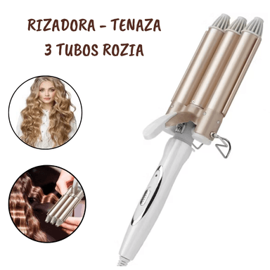 RIZADOR DE CABELLO ROZIA HR722 CERÁMICA ONDULADOR 3 TUBOS