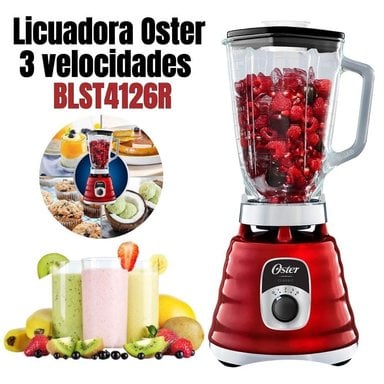 LICUADORA OSTER CLASICA 3 VELOCIDADES CON PERILLA BLST4126R 053 -ROJO