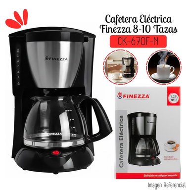 CAFETERA ELÉCTRICA FINEZZA CK-670F-N FILTRO 8-10 TAZAS NEGRO