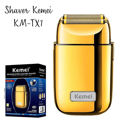 AFEITADORA KEMEI KM-TX1 SHAVER RECARGABLE DORADO