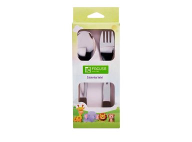 SET CUBIERTOS FACUSA 724 ACERO X 02 PZAS BEBE