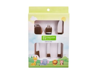 SET CUBIERTOS FACUSA 725 ACERO X 03PZAS BEBE