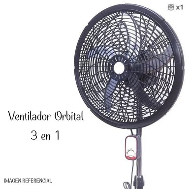 VENTILADOR DE PIE 15225 ORBITAL 18" 5 ASPAS MALLA PLASTICA C/BRAZO 3 EN 1 - 3
