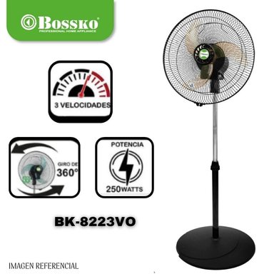 VENTILADOR BOSSKO BK-8223VO 250 W ORBITAL 16' 2 EN 1 CON 5 ASPAS ACRÍLICAS – NARANJA - 2