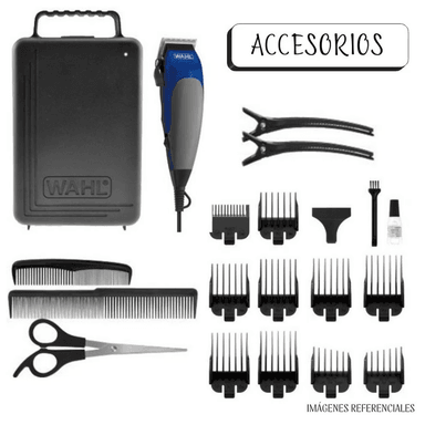 MAQUINA WAHL DE CORTAR CABELLO 20 PIEZAS MALETA AZUL - 5