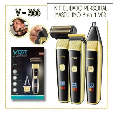 CORTADORA PERSONAL VGR 3 EN 1 NASAL, TRIMMER Y SHAVER - V-366 DORADO