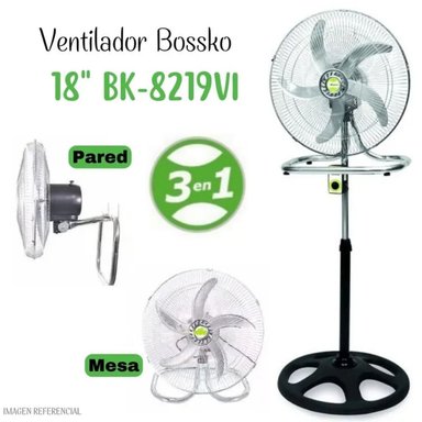 VENTILADOR BOSSKO DE 18' DE 5 ASPAS 2000 WATTS BK-8219VI/NG - NEGRO