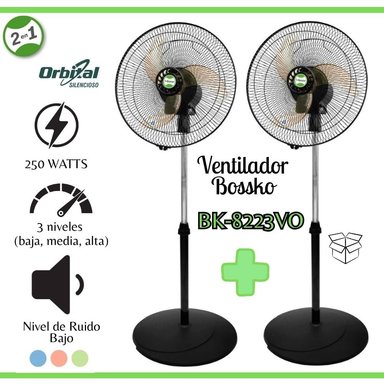 VENTILADOR BOSSKO ORBITAL 16' 2 EN 1 CON 5 ASPAS ACRÍLICAS - BK-8223VO X2 UNIDADES