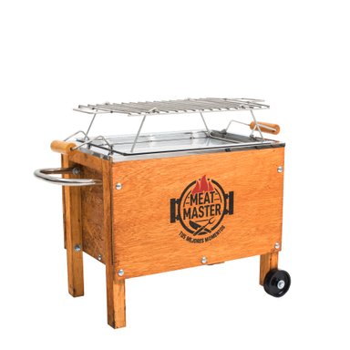 CAJA CHINA MEAT MASTER NEGRO INOXIDABLE CHICA + PARRILLA VARILLAS INOX - 1