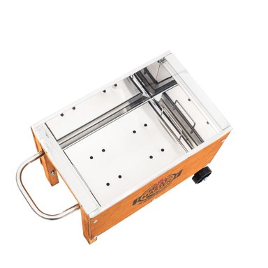 CAJA CHINA MEAT MASTER NEGRO INOXIDABLE CHICA + PARRILLA VARILLAS INOX - 4