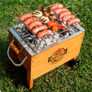 CAJA CHINA MEAT MASTER NEGRO INOXIDABLE CHICA + PARRILLA VARILLAS INOX - 5