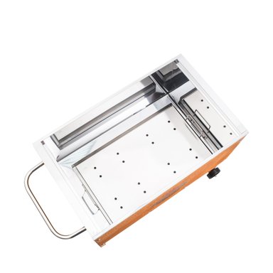 CAJA CHINA MEAT MASTER NEGRO INOXIDABLE MEDIANA + PARRILLA VARILLAS INOX - 4
