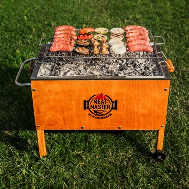CAJA CHINA MEAT MASTER NEGRO INOXIDABLE MEDIANA + PARRILLA VARILLAS INOX - 5