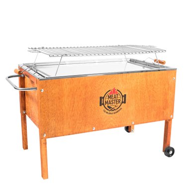 CAJA CHINA MEAT MASTER NEGRO INOXIDABLE GRANDE + PARRILLA VARILLAS INOX - 1