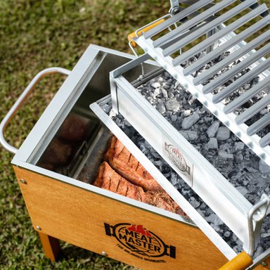 CAJA CHINA MEAT MASTER MADERA JUNIOR + PARRILLA ANGULOS LEVADIZA GALV - 6