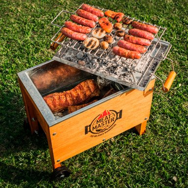 CAJA CHINA MEAT MASTER MADERA CHICA + PARRILLA GALVANIZADO - 5