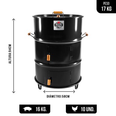 CILINDRO MEAT MASTER NEGRO ASADOR GRANDE - 2