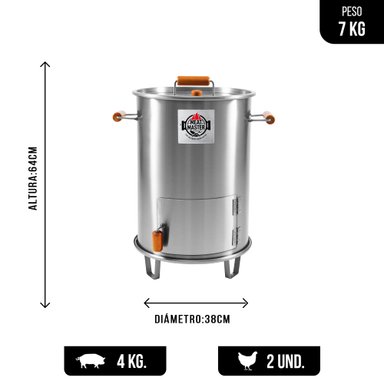 CILINDRO MEAT MASTER ACERO ASADOR INOXIDABLE MINI - 2
