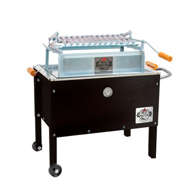 CAJA CHINA MEAT MASTER NEGRO JR BLACK + PARRILLA LEV GALV + TERMOMETRO + FUNDA - 1