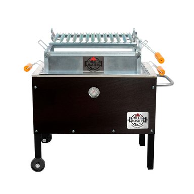 CAJA CHINA MEAT MASTER NEGRO JR BLACK + PARRILLA LEV GALV + TERMOMETRO + FUNDA - 3