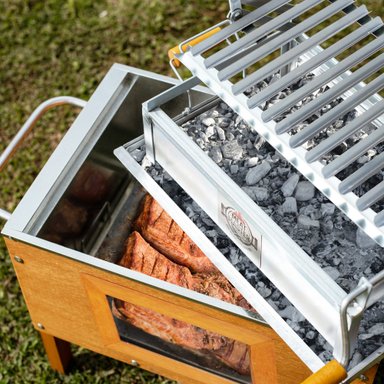 CAJA CHINA MEAT MASTER JR VENTANA + PARRILLA ANGULOS LEVADIZA + TERMOMETRO - 6