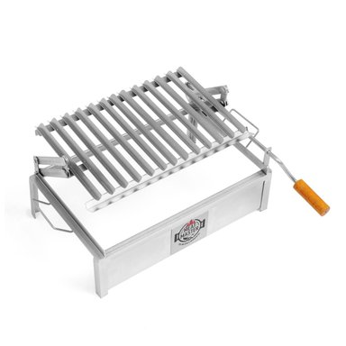CAJA CHINA MEAT MASTER MADERA JUNIOR + PARRILLA LEVADIZA + ATIZADOR CARBON - 4