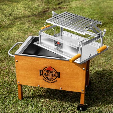 CAJA CHINA MEAT MASTER MADERA JUNIOR + PARRILLA LEVADIZA + ATIZADOR CARBON - 5