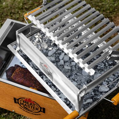 CAJA CHINA MEAT MASTER MADERA JUNIOR + PARRILLA LEVADIZA + ATIZADOR CARBON - 6
