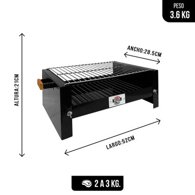 PARRILLA MEAT MASTER NEGRO CHICA PLEGABLE - 2