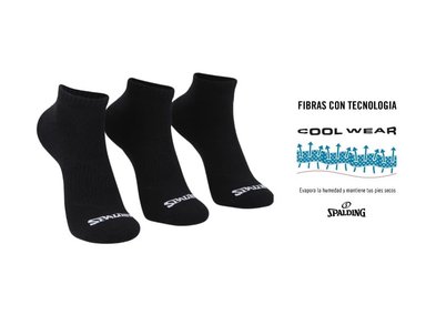 SPALDING CALCETINES CORTOS NEGROS 35-39 TRIPACK