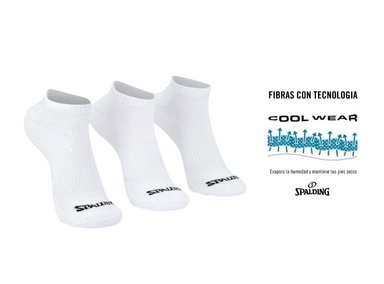 SPALDING CALCETINES CORTOS BLANCOS 35-39 TRIPACK