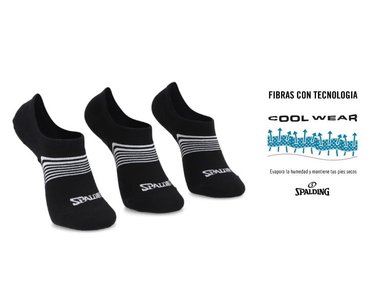 SPALDING CALCETINES INVISIBLES NEGROS 35-39 TRIPACK