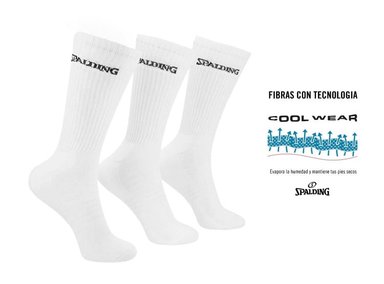 SPALDING CALCETINES LARGOS BLANCOS 35 -39 TRIPACK