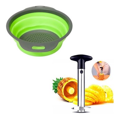 COLADOR SEBA-65 MULTICOLOR PLEGABLE Y PELADOR PIÑA