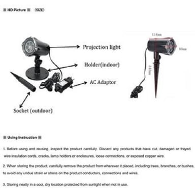 PROYECTOR SEBA-68 NAVIDEÑO 4 LED EXTERIOR INTERIOR-NEGRO - 6
