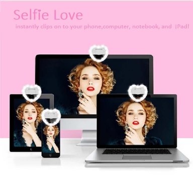 FOCOS LED BLANCO ARO SELFIE CELULAR CORAZON - 3