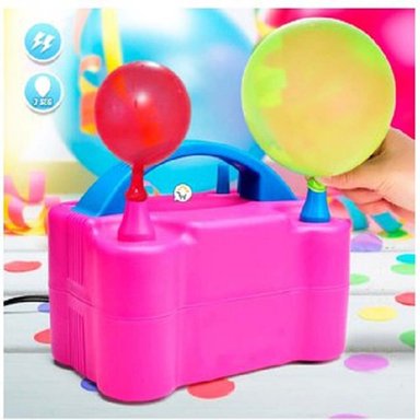 INFLADOR DE GLOBOS PORTÁTIL ELÉCTRICO DOBLE BOQUILLA - MULTICOLOR - 3