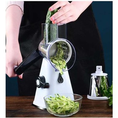 PICADOR CORTADOR DE VERDURAS TIPO MOLINO, RALLADOR, ACERO INOXIDABLE